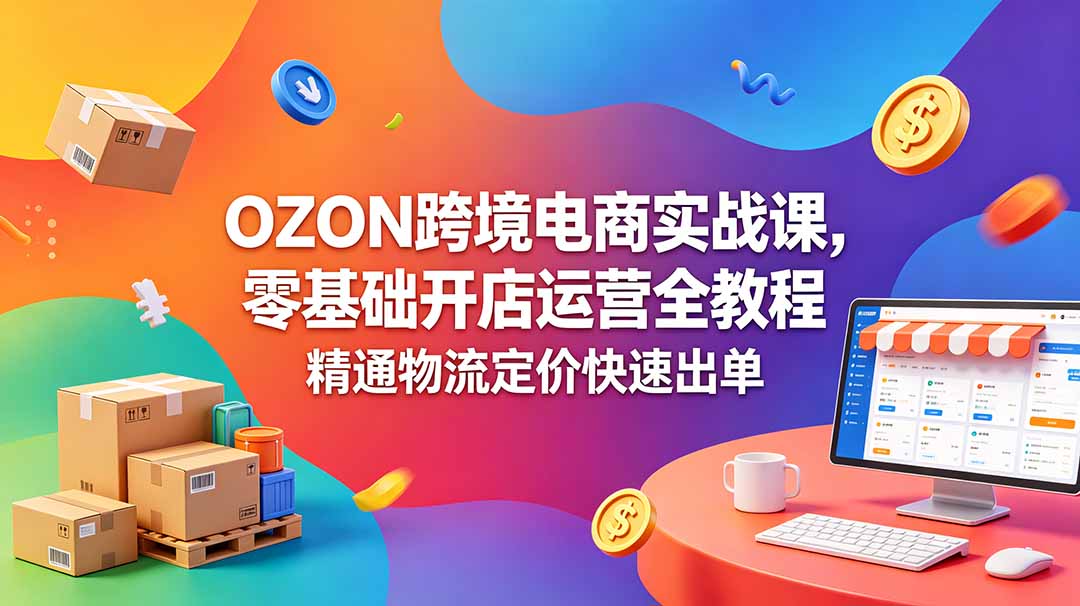 [跨境电商]（18746期）OZON 跨境电商实战课，零基础开店运营全教程，精通物流定价快速出单