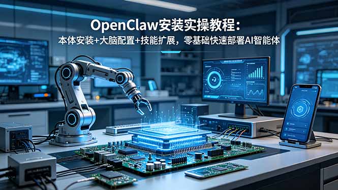 [AI人工智能]（18982期）OpenClaw安装实操教程：本体安装+大脑配置+技能扩展，零基础快速部署AI智能体
