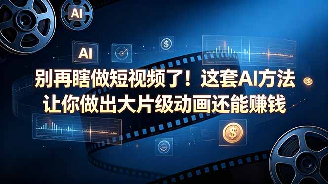 [国外项目]（18549期）别再瞎做短视频了！这套 AI 方法让你做出大片级动画还能赚钱【原创双语字幕】
