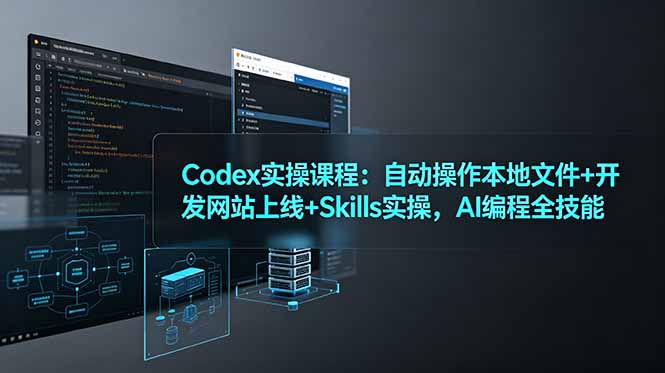 [AI人工智能]（19009期）Codex实操课程：自动操作本地文件+开发网站上线+Skills实操，AI编程全技能