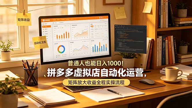 [虚拟项目]（19022期）普通人也能日入 1000！拼多多虚拟店自动化运营，矩阵放大收益全程实操流程
