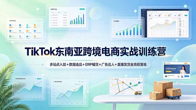 [跨境电商]（19155期）TikTok东南亚跨境电商实战训练营：多站点入驻+数据选品+ERP铺货+广告达人+直播发货全流程落地-第1张图片-智慧创业网