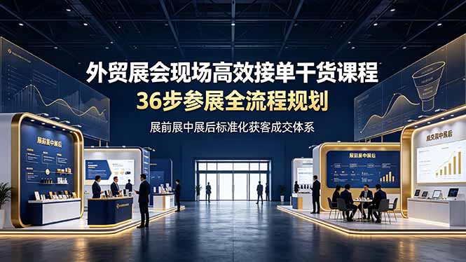 [跨境电商]（19157期）外贸展会现场高效接单干货课程，36步参展全流程规划，展前展中展后标准化获客成交体系-第1张图片-智慧创业网