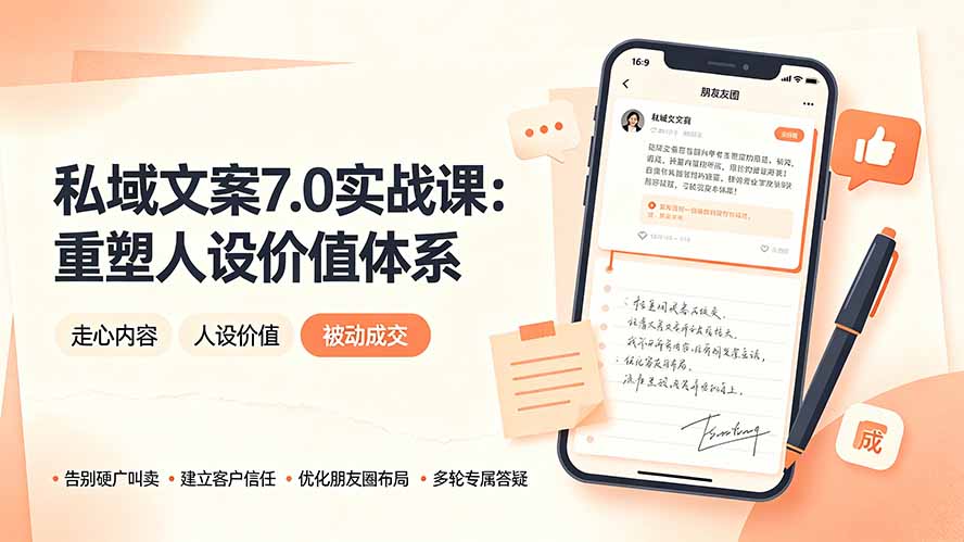 [文案写作]（19313期） 私域文案实战课7.0：重塑人设价值体系｜-告别硬广推销×走心内容×自我价值塑造，实现被动成交