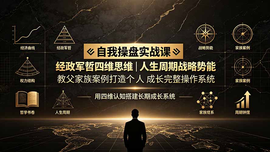[营销-成交]（19398期）自我操盘实战课：经政军哲四维思维｜人生周期战略势能｜教父家族案例打造个人成长完整操作系统-第1张图片-智慧创业网