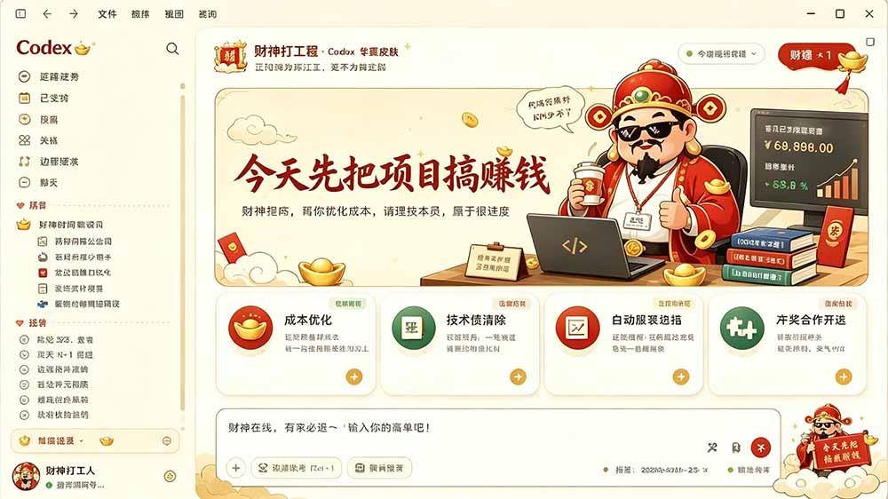 [其它资料]（19432期）闲鱼售卖99元的Codex皮肤包，GitHub 免费开源了！让你的codex变成精美界面 Codex Dream Skin-第4张图片-智慧创业网