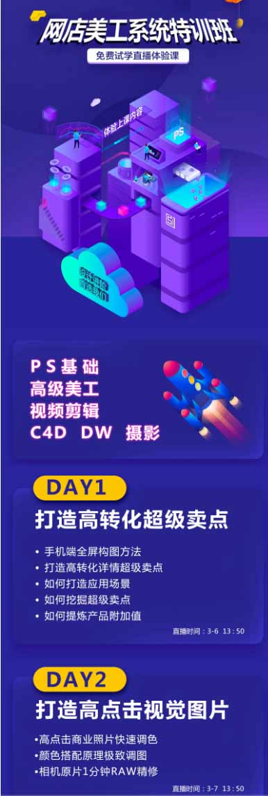 [国内电商]（19435期）网店美工系统精英班-7月：PS基础×主图设计×海报实战×详情页×首页装修×产品修图×视频剪辑×人像精修。-第2张图片-智慧创业网