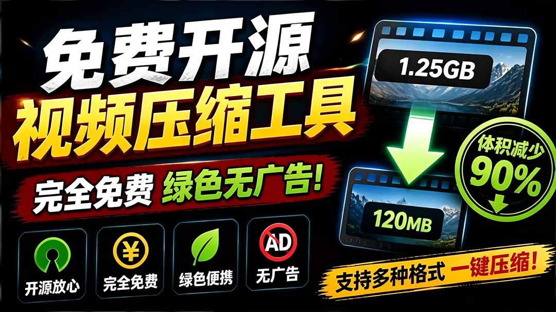 [其它资料]（19495期）Github开源视频压缩瘦身工具，轻松压缩90%，并保持画质清晰，完全免费绿色无广告！VideoSlim-第2张图片-智慧创业网