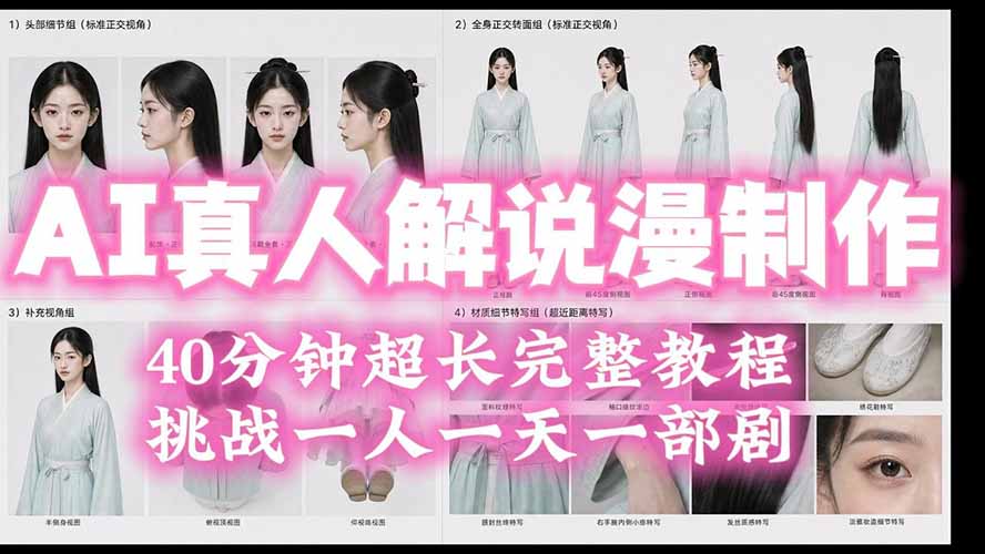 [AI人工智能]（19508期）2026AI真人解说漫剧制作40分钟超长完整教程：自动批量化制作，挑战一人一天一部剧！-第1张图片-智慧创业网