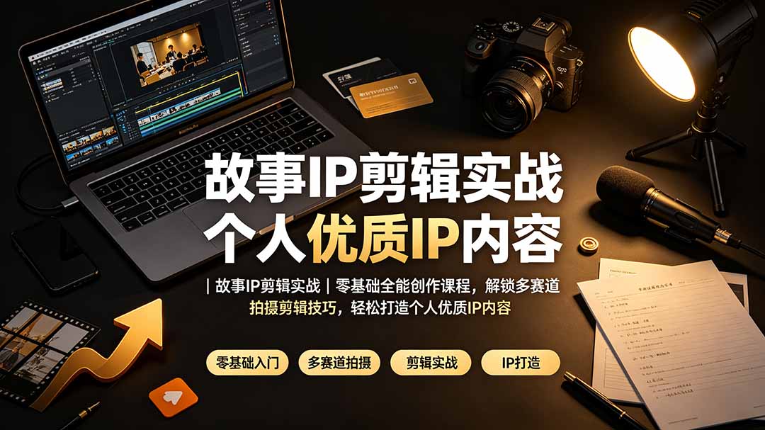 [短视频运营]（19550期）故事IP剪辑实战｜零基础全能创作课程，解锁多赛道拍摄剪辑技巧，轻松打造个人优质IP内容