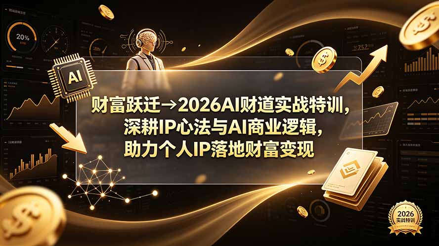 [AI人工智能]（19547期）财富跃迁→2026AI财道实战特训，深耕IP心法与AI商业逻辑，助力个人IP落地财富变现-第1张图片-智慧创业网
