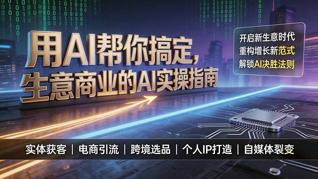 [AI人工智能]（19608期）用AI帮你搞定，生意商业的AI实操指南，开启新生意时代，重构增长新范式，解锁AI时代决胜法则-第1张图片-智慧创业网