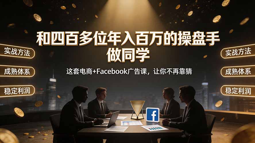 [国外项目]（19592期）和四百多位年入百万的操盘手做同学——这套电商+Facebook广告课，让你不再靠猜【原创双语字幕】-第1张图片-智慧创业网