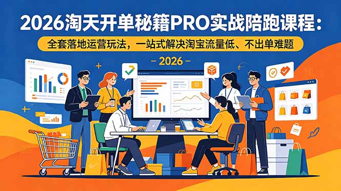 [国内电商]（19579期）2026淘天开单秘籍PRO实战陪跑课程-更新：全套落地运营玩法，一站式解决淘宝流量低、不出单难题-第1张图片-智慧创业网