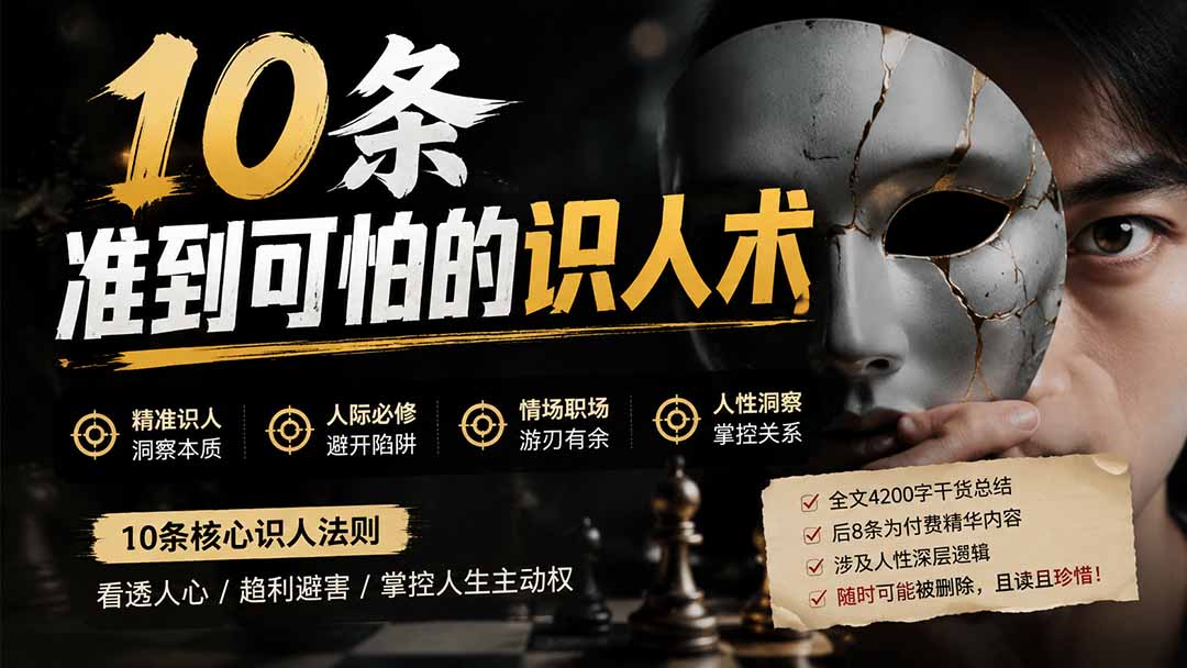 [其它资料]（19751期）付费文章：分享10条准到可怕的识人术术，希望能帮到大家。-第2张图片-智慧创业网