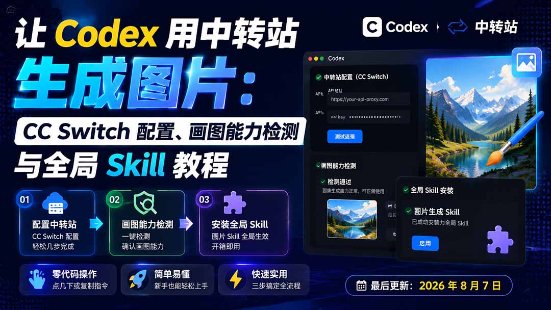 [AI人工智能]（19777期）让 Codex 用中转站生成图片：CC Switch 配置、画图能力检测与全局 Skill 教程