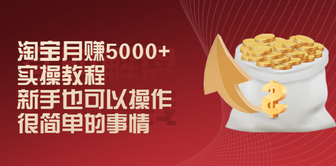 [国内电商]（2024期）淘宝月赚5000+实操教程，新手也可以操作，很简单的事情