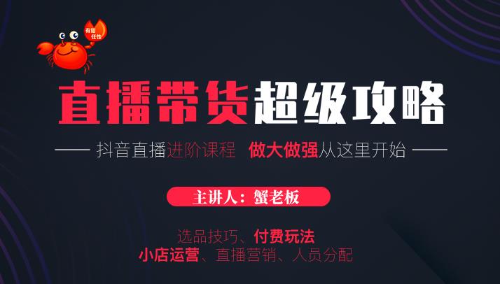 [直播带货]（1712期）抖音直播带货超级攻略：抖音直播带货的详细玩法，小店运营、付费投放等