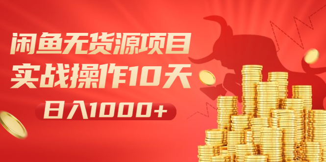 [无货源]（1973期）闲鱼无货源项目：实战操作10天做到日入1000+新手老手也可以做！