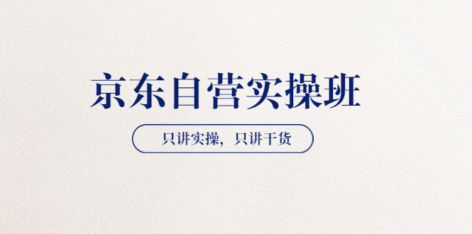 [国内电商]（3467期）【京东自营实操班】只讲实操，只讲干货（28小时课程-共2期）