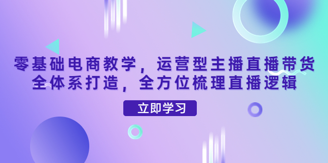 [直播带货]（4095期）零基础电商教学，运营型主播直播带货全体系打造，全方位梳理直播逻辑