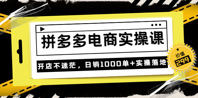 [国内电商]（3381期）《拼多多电商实操课》开店不迷茫，日销1000单+实操落地