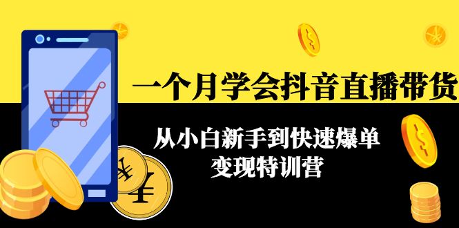 [直播带货]（4299期）一个月学会抖音直播带货：从小白新手到快速爆单变现特训营(63节课)-第1张图片-智慧创业网