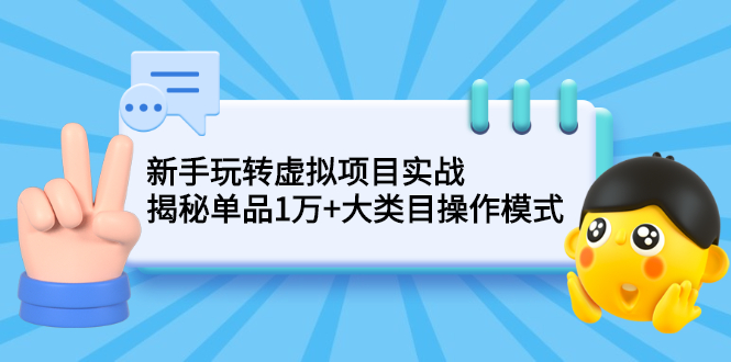 [虚拟资源]（2144期）新手玩转虚拟项目实战，揭秘单品1万+大类目操作模式【视频课程】