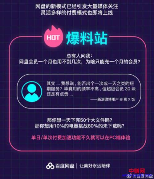 [大杂烩]百度网盘即将上线单日/单次付费加速功能-第1张图片-智慧创业网