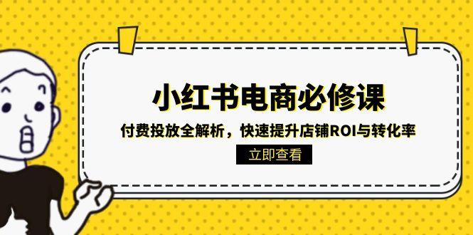 [小红书]（15040期）小红书电商必修课：付费投放全解析，快速提升店铺ROI与转化率