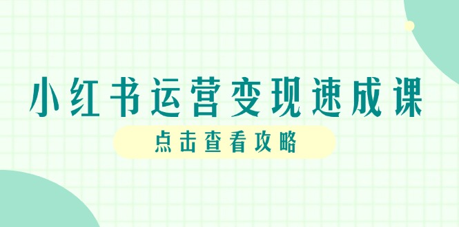 [小红书]（14951期）小红书运营变现速成课，账号搭建到暴力起号，个人IP全流程指南