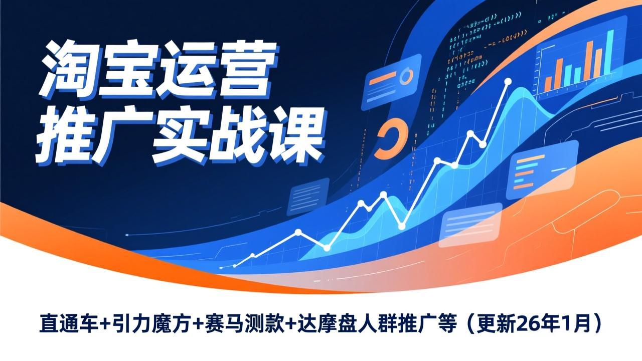[国内电商]（17200期）淘宝运营推广实战课，直通车+引力魔方+赛马测款+达摩盘人群推广等（更新26年1月）-第1张图片-智慧创业网