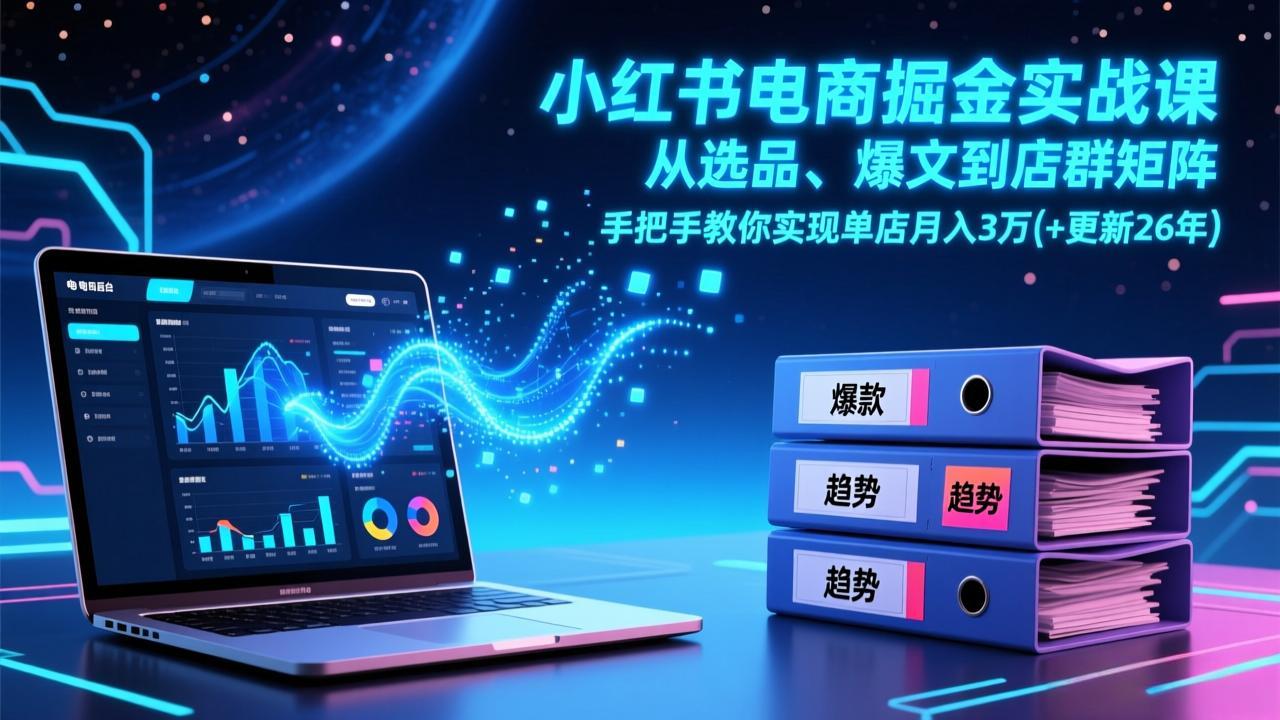 [小红书]（17290期）小红书电商掘金实战课，从选品、爆文到店群矩阵，手把手教你实现单店月入3万+(更新26年)