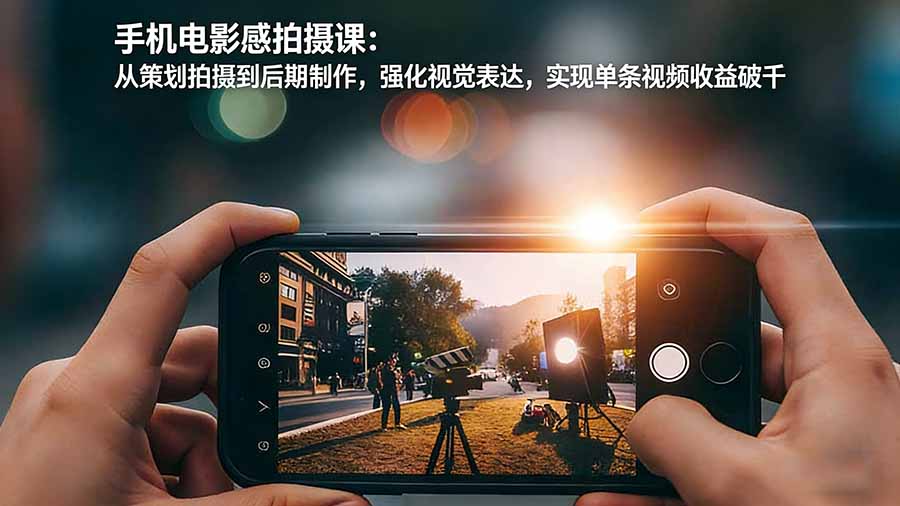 [短视频运营]（17273期）手机电影感拍摄课：从策划拍摄到后期制作，强化视觉表达，实现单条视频收益破千