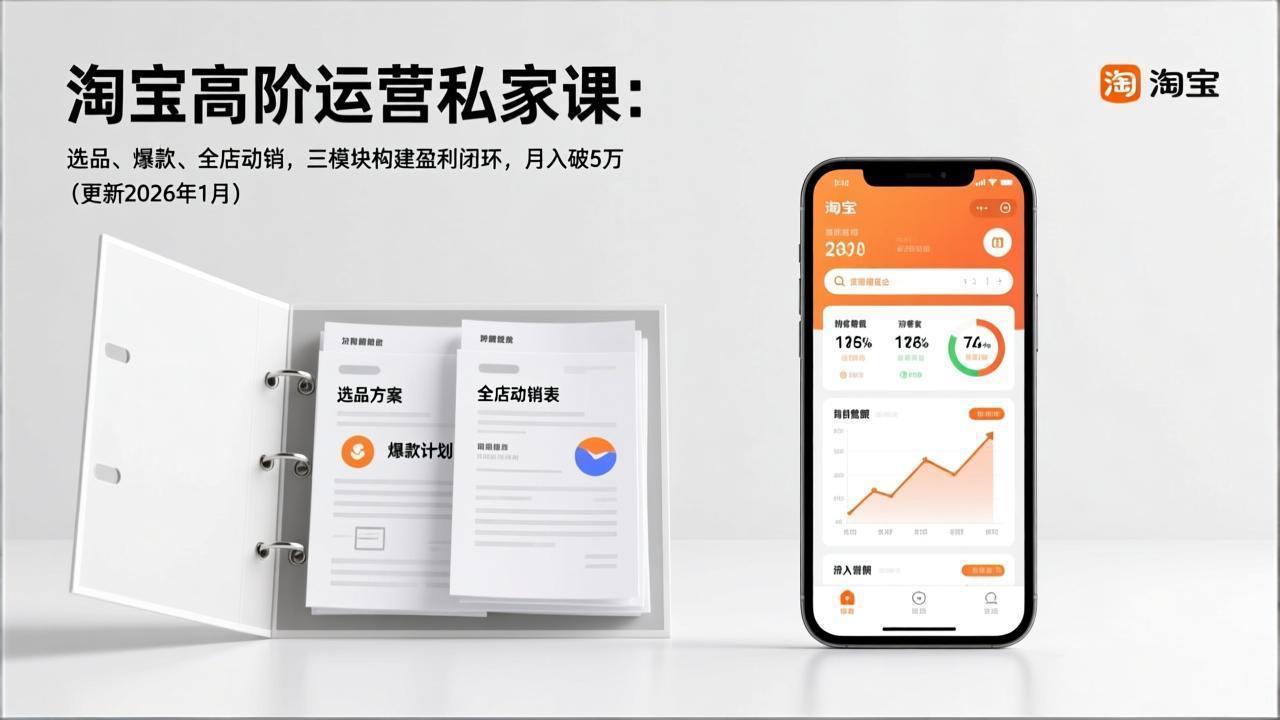 [国内电商]（17280期）淘宝高阶运营私家课：选品、爆款、全店动销，三模块构建盈利闭环，月入破5万（更新26年1月）-第1张图片-智慧创业网