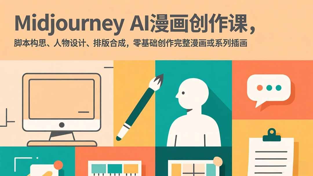 [人工智能]（17299期）Midjourney AI漫画创作课，脚本构思、人物设计、排版合成，零基础创作完整漫画或系列插画-第1张图片-智慧创业网