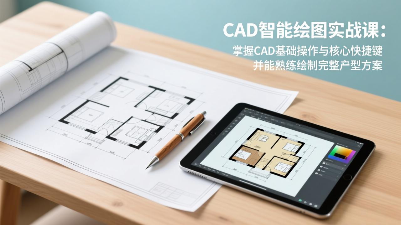 [人工智能]（17348期）CAD智能绘图实战课：掌握CAD基础操作与核心快捷键，并能熟练绘制完整户型方案