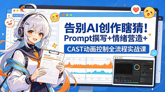 [AI人工智能]（18473期）告别AI创作瞎猜！Prompt撰写+情绪营造+CAST动画控制全流程实战课-第1张图片-智慧创业网