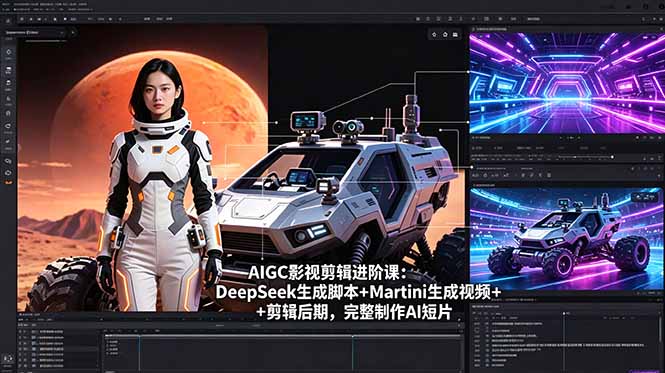 [AI人工智能]（18475期）AIGC影视剪辑进阶课：DeepSeek生成脚本+Martini生成视频+剪辑后期，完整制作AI短片