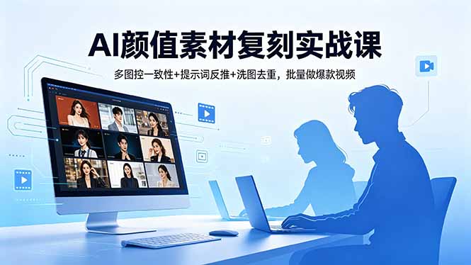 [AI人工智能]（18450期）AI颜值素材复刻实战课，多图控一致性+提示词反推+洗图去重，批量做爆款视频-第1张图片-智慧创业网