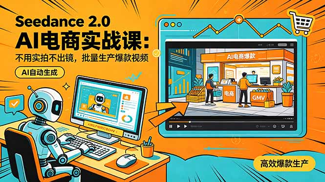 [AI人工智能]（18435期）Seedance 2.0 AI电商实战课：不用实拍不出镜，批量生产爆款视频打爆GMV-第1张图片-智慧创业网