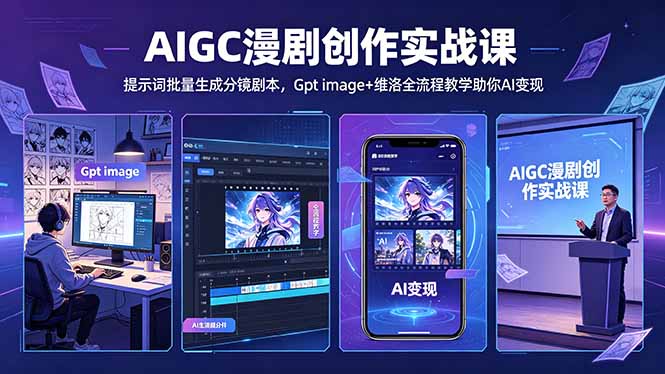 [AI人工智能]（18482期）AIGC漫剧创作实战课-更新5月16，提示词批量生成分镜剧本，Gpt image+维洛全流程教学助你AI变现-第1张图片-智慧创业网