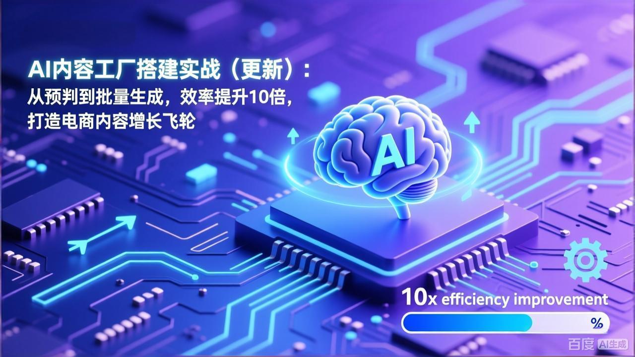 [人工智能]（17210期）AI内容工厂搭建实战（更新）：从预判到批量生成，效率提升10倍，打造电商内容增长飞轮-第1张图片-智慧创业网