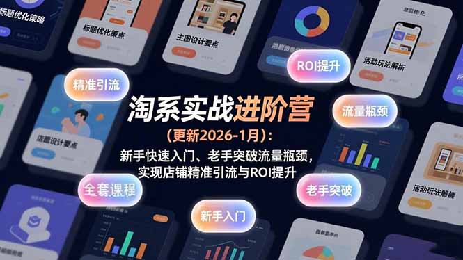 [国内电商]（17076期）淘系实战进阶营(更新2026-1月)：新手快速入门、老手突破流量瓶颈，实现店铺精准引流与ROI提升-第1张图片-智慧创业网