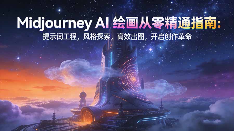 [人工智能]（17118期）Midjourney AI绘画从零精通指南：提示词工程，风格探索，高效出图，开启创作革命-第1张图片-智慧创业网