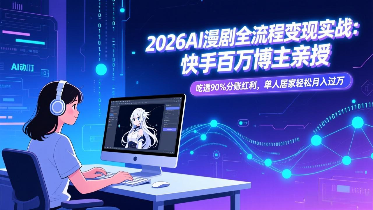 [人工智能]（17266期）2026AI漫剧全流程变现实战：快手百万博主亲授，吃透90%分账红利，单人居家轻松月入过万-第1张图片-智慧创业网