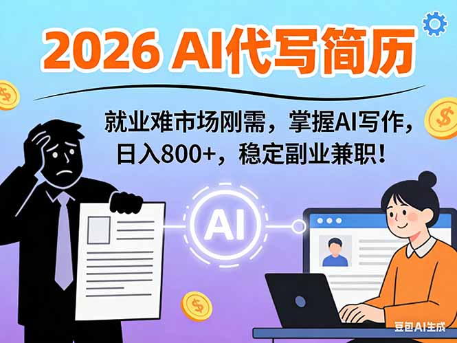 [虚拟项目]（17119期）AI代写简历，超暴利，用万能模板月入1-3万实战教程，2026年市场刚需！-第1张图片-智慧创业网