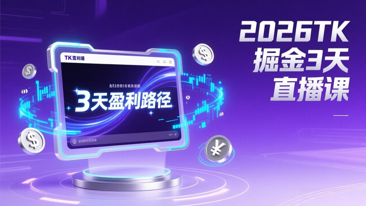 [直播玩法]（17147期）2026TK掘金直播课，起号涨粉+直播带货+商单变现+3天打通盈利路径，月入过万美金-第1张图片-智慧创业网