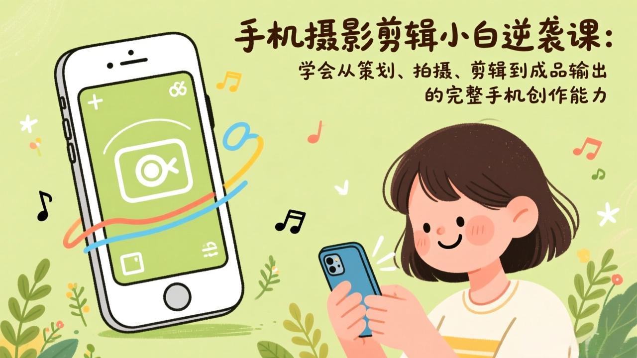 [短视频运营]（17239期）手机摄影剪辑小白逆袭课：学会从策划、拍摄、剪辑到成品输出的完整手机创作能力