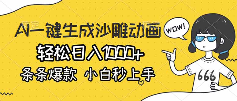 [虚拟项目]（17240期）AI一键生成沙雕动画，轻松日入1000+，条条爆款，小白秒上手-第1张图片-智慧创业网